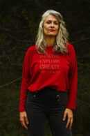 sweat-shirt-rouge-femme-court-argente
